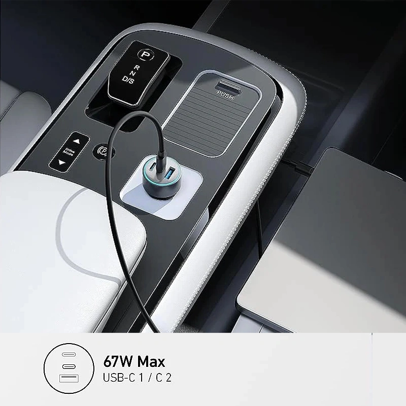 شارژر فندکی 67 وات 3 پورت انکر مدل B2731