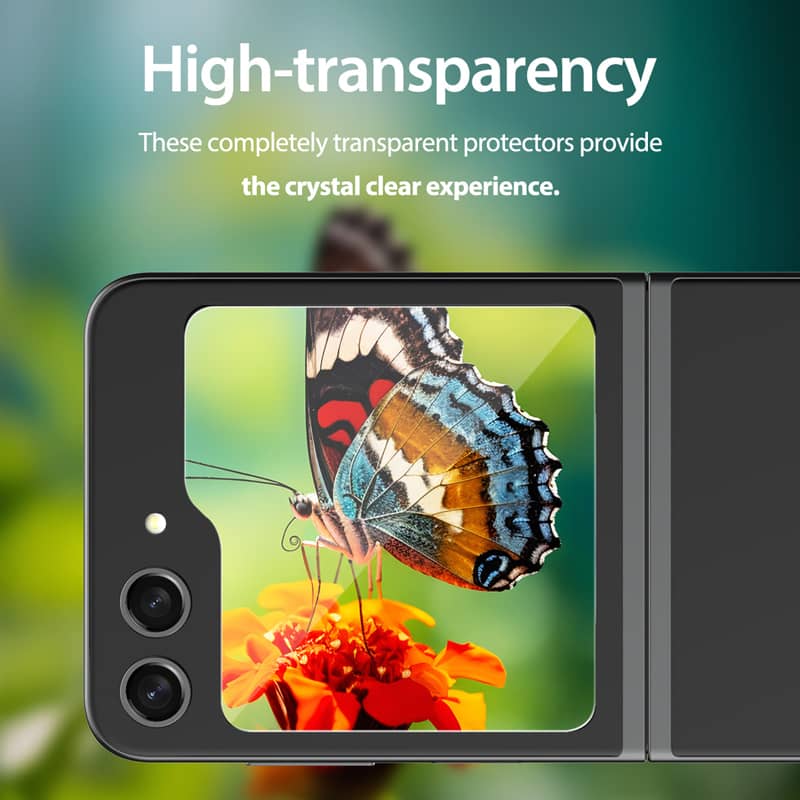 گلس شیشه ای صفحه پشت گوشی آراری مدل Core مناسب Galaxy Z Flip 5 پک دو عددی