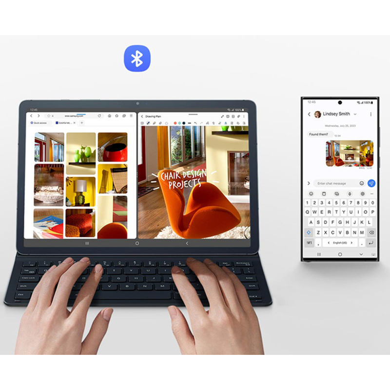 کیف کیبورد دار سامسونگ مدل Slim EF-DX710 مناسب Galaxy Tab S9 Plus / S9 Fe Plus