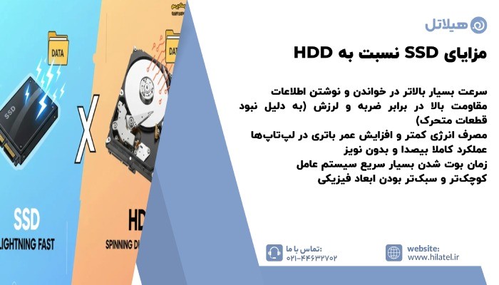 مزایای SSD نسبت به HDD
