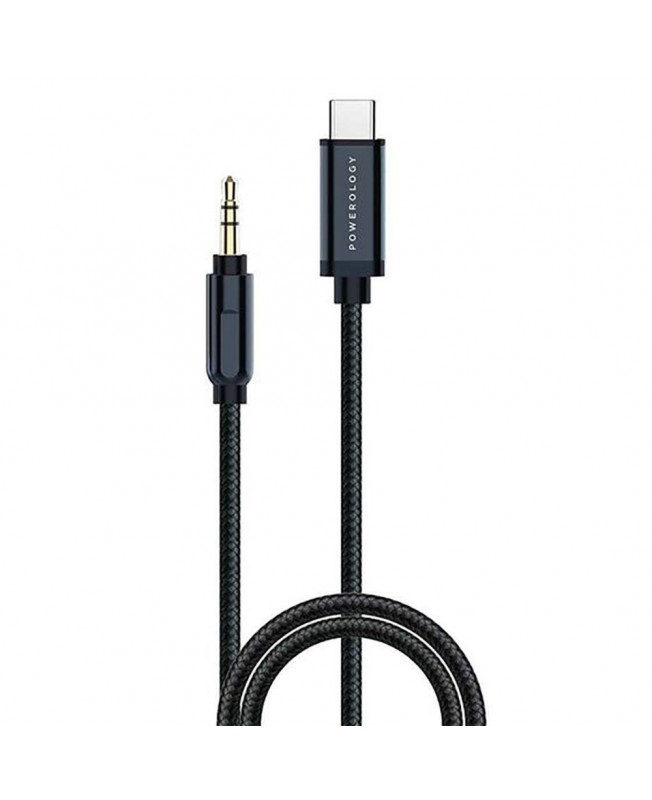 مبدل USB-C به AUX پاورولوژی | Powerology Aluminum Braided Audio Cable
