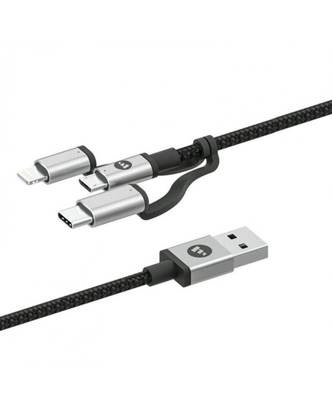 کابل تبدیل USB به USB-C /microUSB/ لایتنینگ موفی طول 1 متر | Mophie 3in1 Charging Cable