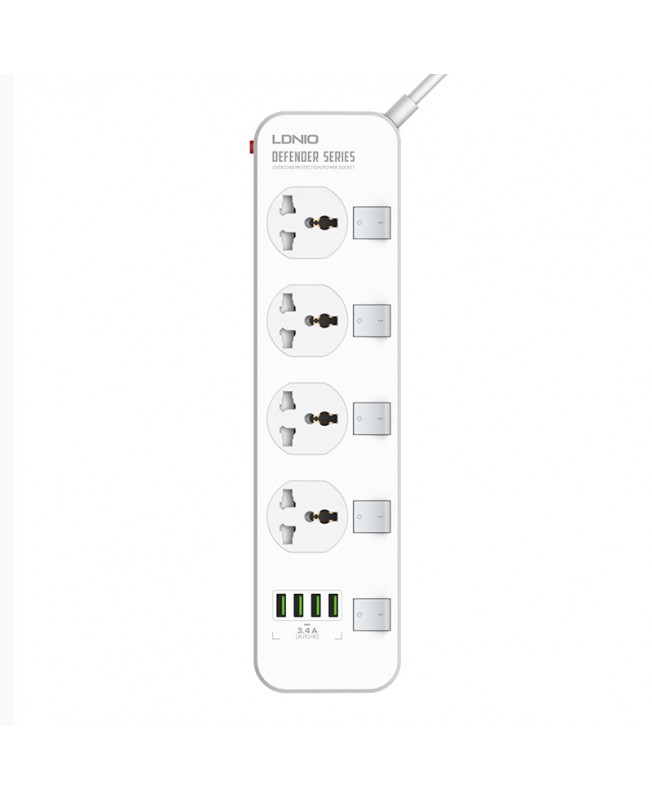 چند راهی برق 2 متری الدینیو | LDNIO SC4408 Defender Series