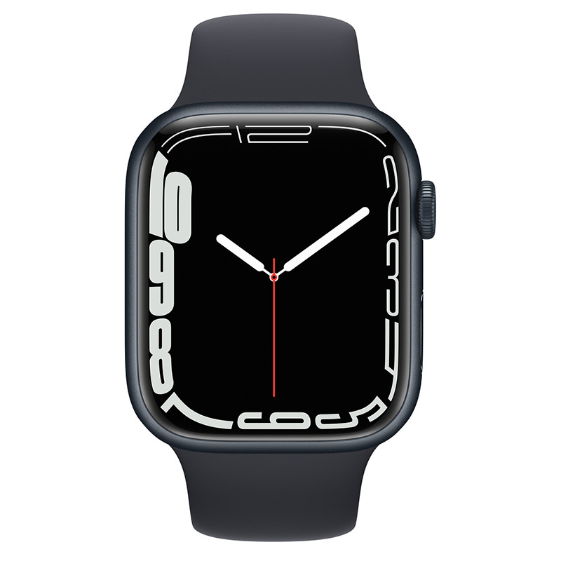 اپل واچ سری 7 میدنایت با بند اسپرت سیلیکونی | Apple Watch Series 7 45mm Midnight Aluminum case Midnight Sport Band