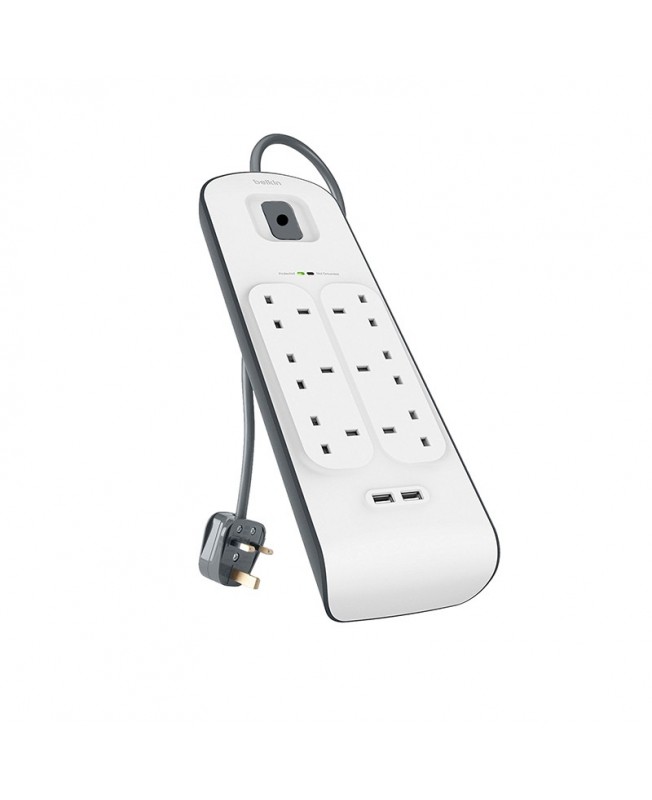چندراهی برق بلکین 6 پورت به همراه 2 پورت USB  مدل Usb Surge Protection BSV604AR2M