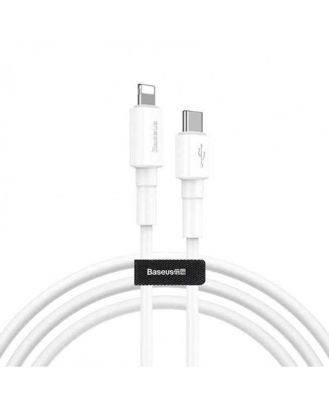 کابل تبدیل USB-C به لایتنینگ بیسوس 1 متری | Baseus MINI White Type-C to IP Cable
