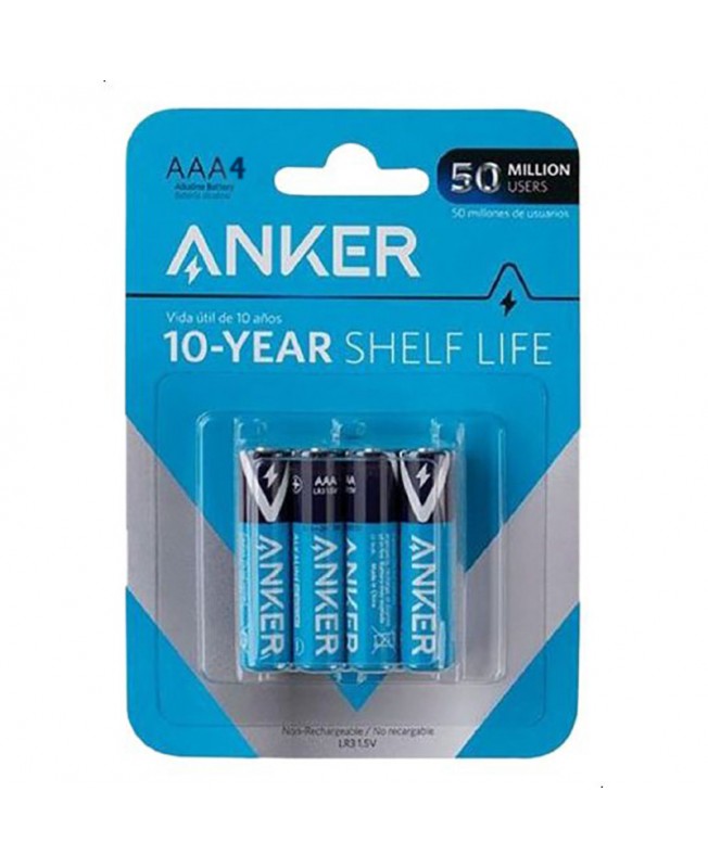 پک 4 عددی باتری نیم قلمی انکر | Anker AAA Alkaline Batteries 4-Pack B1820