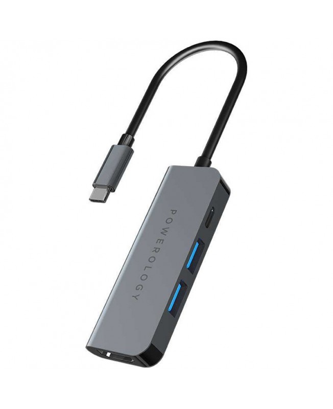 هاب 4 پورت پاورولوجی | Powerology 4in1 USB-C Hub With HDMI & USB3.0