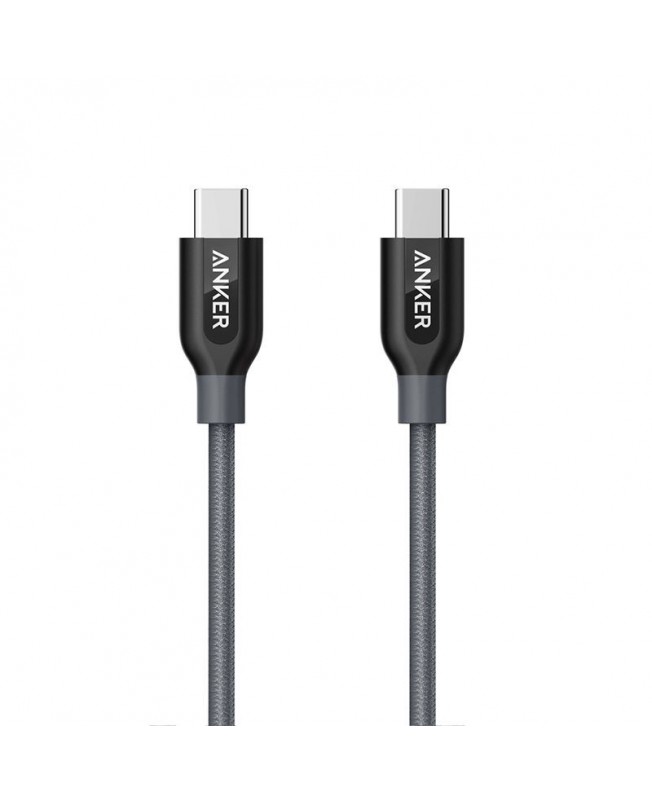 کابل USB-C به USB-C انکر 0.9 متری با کیف محافظ | Anker A8187 Power Line Plus 3ft