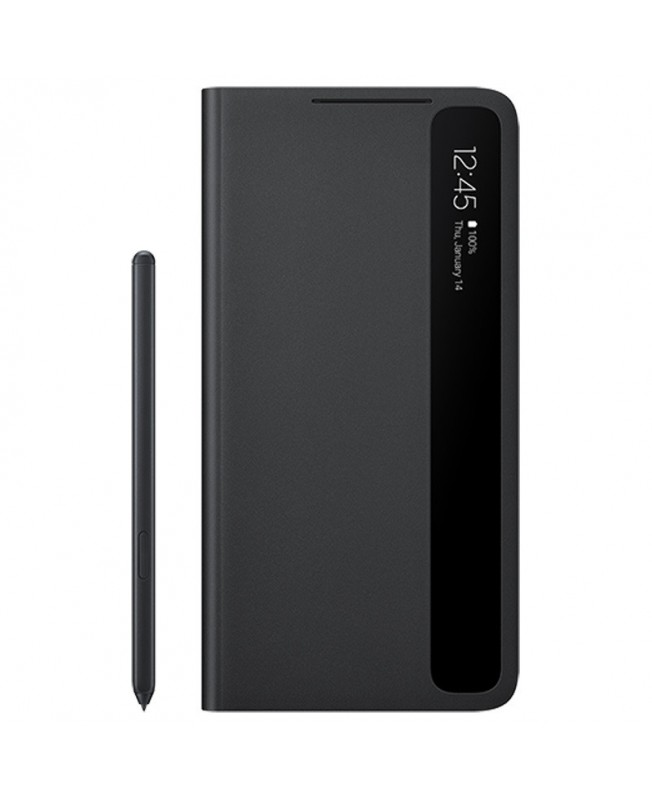 کیف کلاسوری هوشمند Clear View Cover سامسونگ گلکسی S21 Ultra همراه با قلم