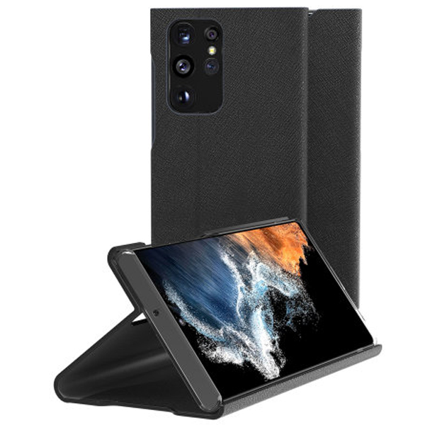 کیف چرمی گوشی آراری مدل Bonnet Stand مناسب Galaxy S22 Ultra