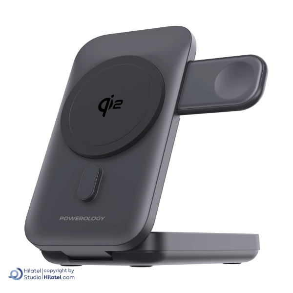 پاوربانک و شارژر وایرلس 15 وات دو کاره پاورولوژی مدل PP035