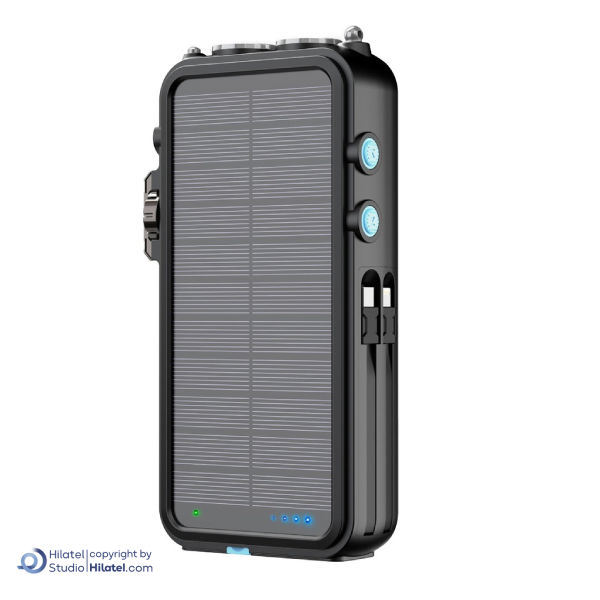 پاوربانک خورشیدی 16000 میلی آمپر چند کاره پاورولوژی مدل PP049