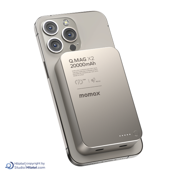 پاوربانک مگ سیف 15 وات 20000 میلی آمپر مومکس مدل Q.MAG X2